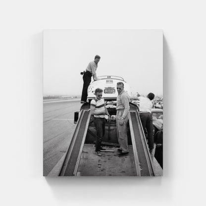 James Dean Standing with Porsche at Car Rally