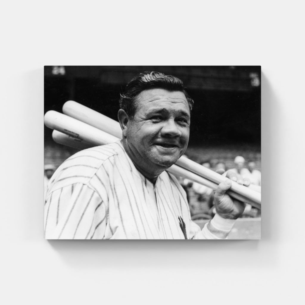 Babe Ruth with Baseball Bats