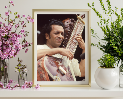 Ravi Shankar Playing Sitar on Stage