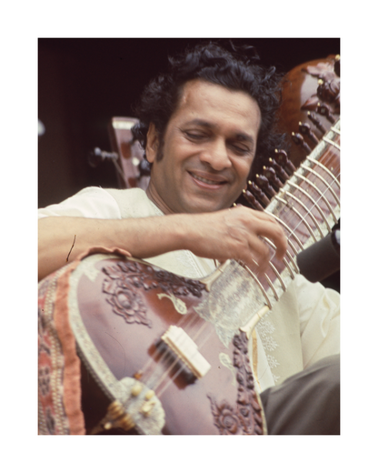 Ravi Shankar Smiling on Stage