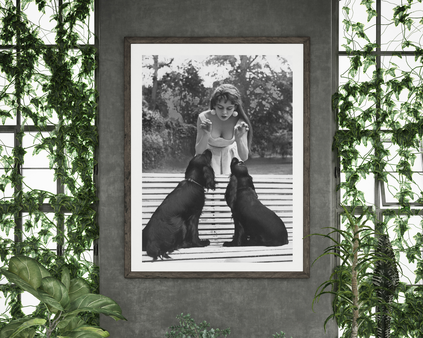 Brigitte Bardot avec ses chiens