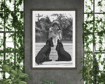 Brigitte Bardot avec ses chiens