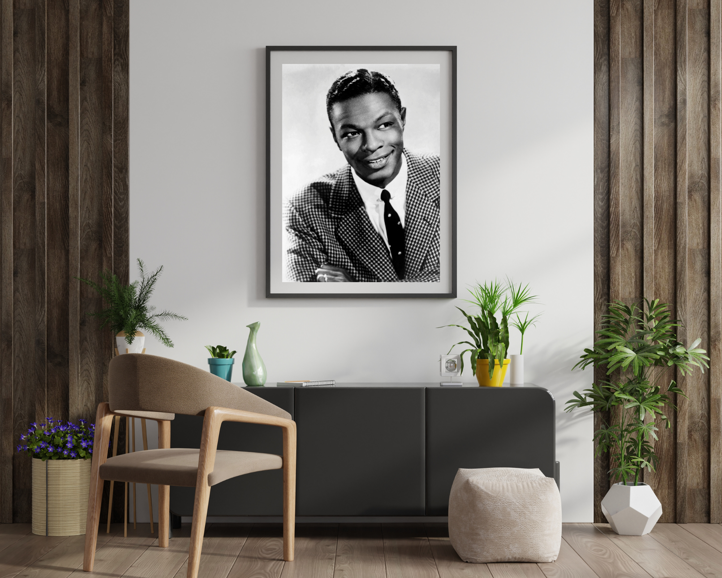 Nat King Cole Smiling in the Studio