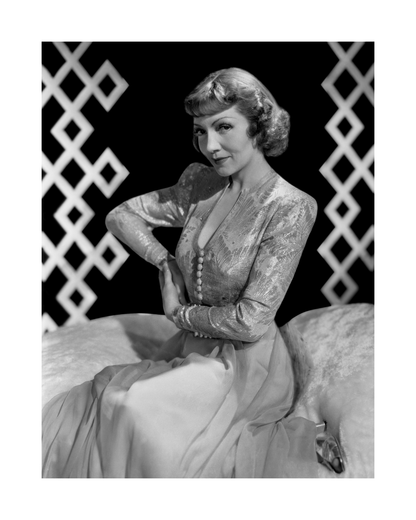 Claudette Colbert Posed in Gown