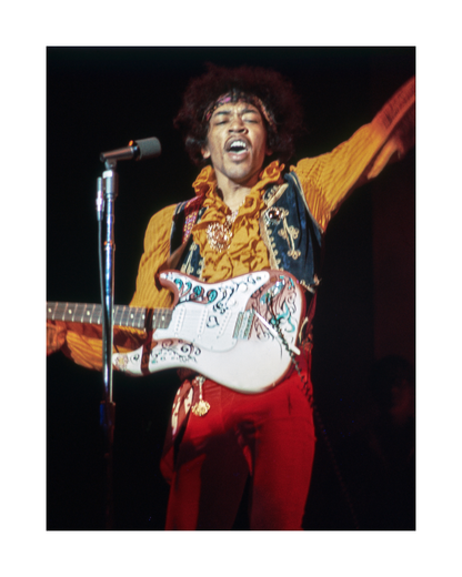 Jimi Hendrix Jumping on Stage at Monterey Pop