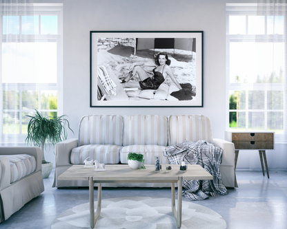 Jane Russell Reclining on the Beach