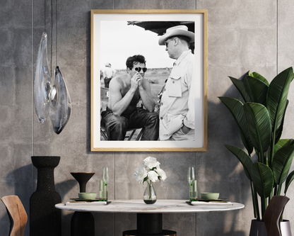 Rock Hudson and George Stevens on the Set of Giant