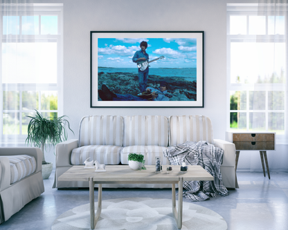 John Lennon and George Harrison at a Beach