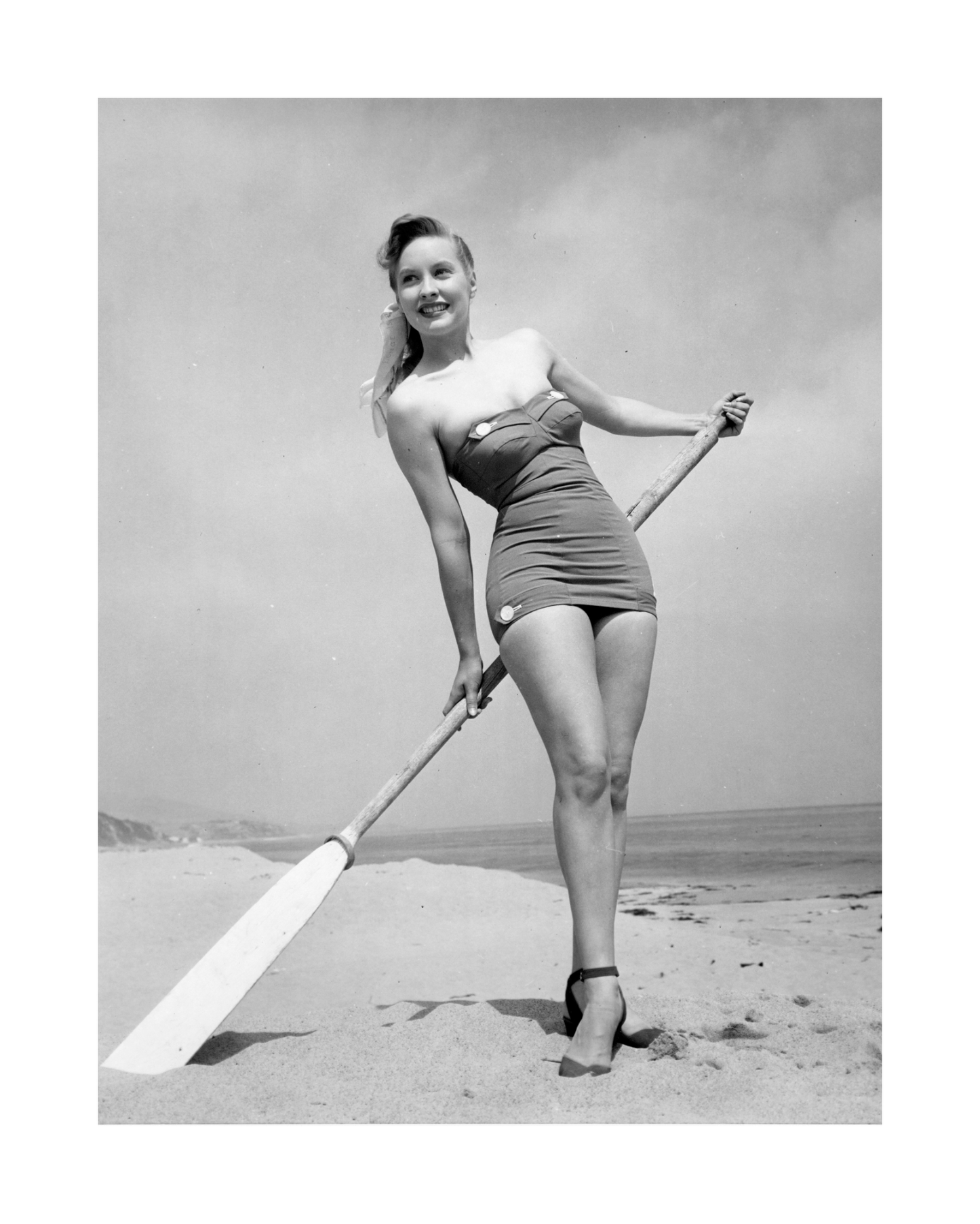 Barbara Stanwyk in Pinup Holding Oar