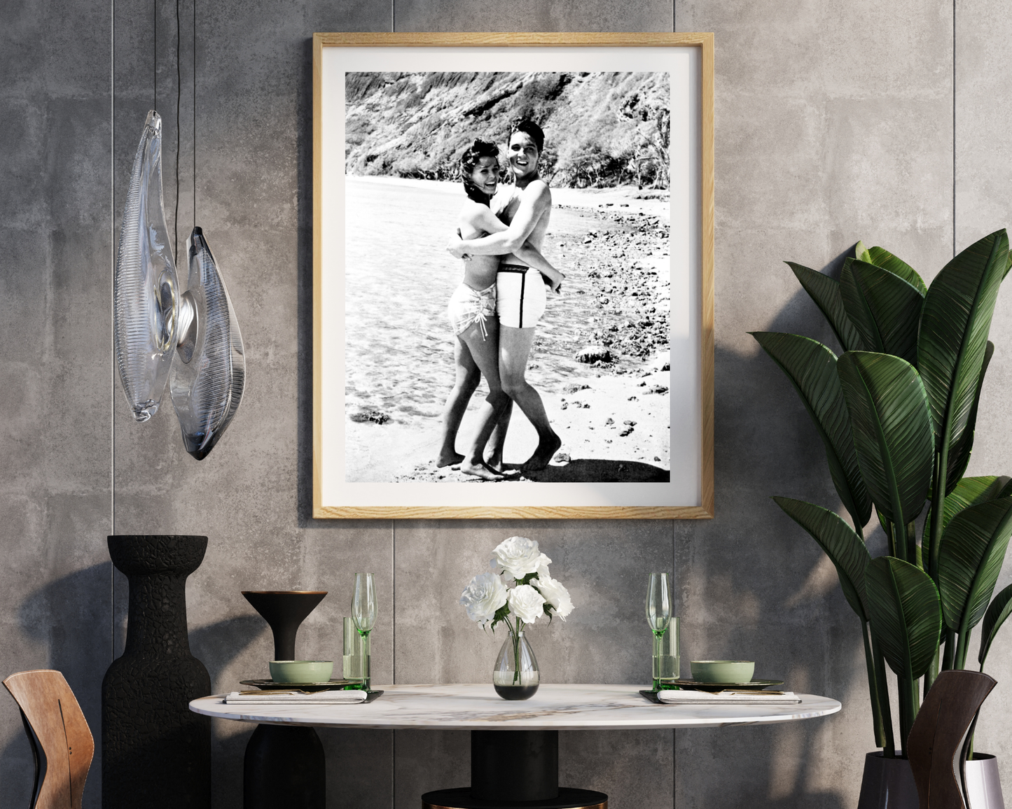 Joan Blackman and Elvis Presley on the Beach