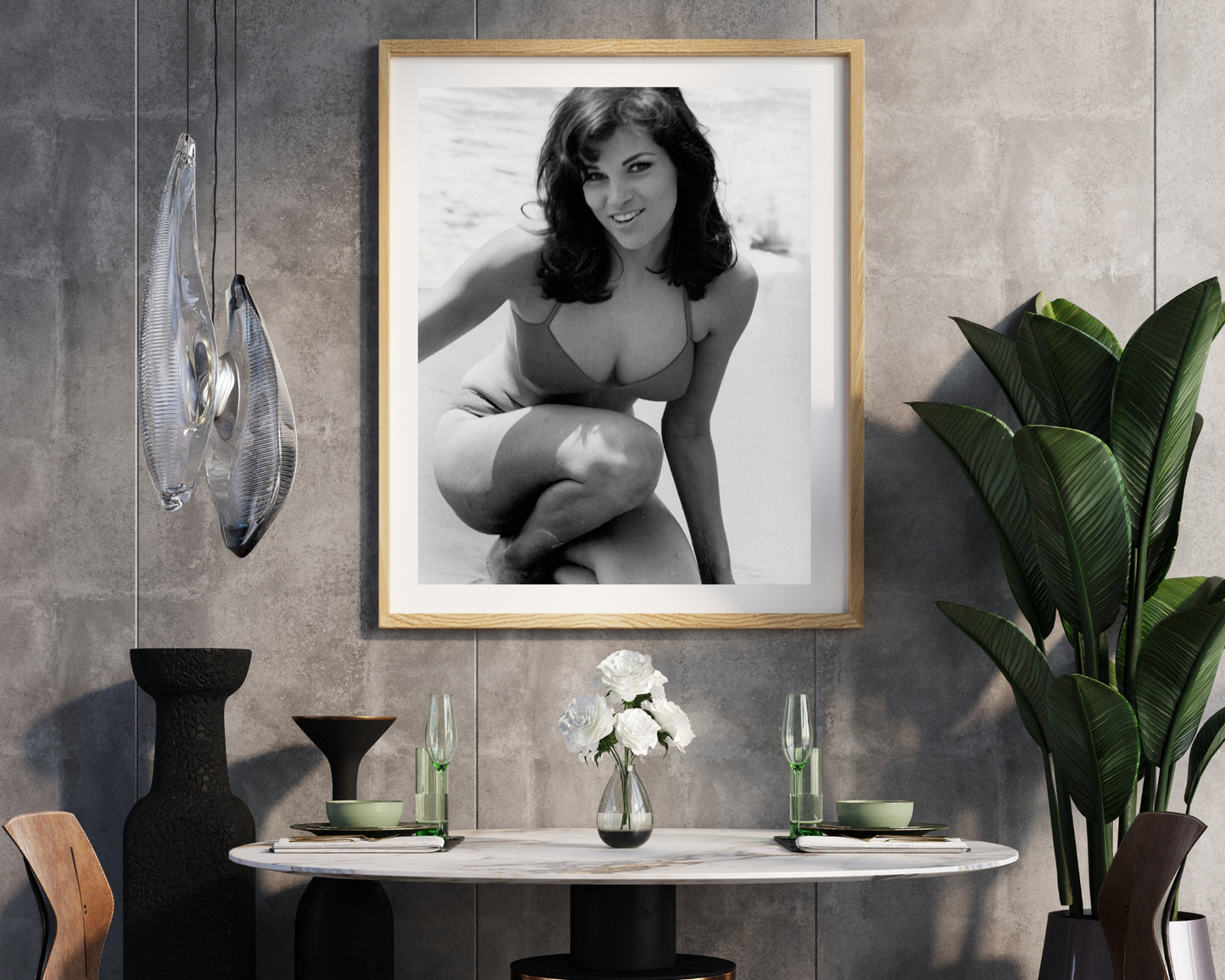 Raquel Welch Posed on Beach