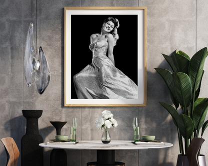 Rita Hayworth Smiling in Gown