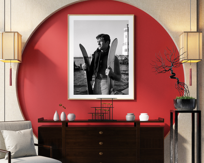 Hugh O'Brian Posed with Water Skis