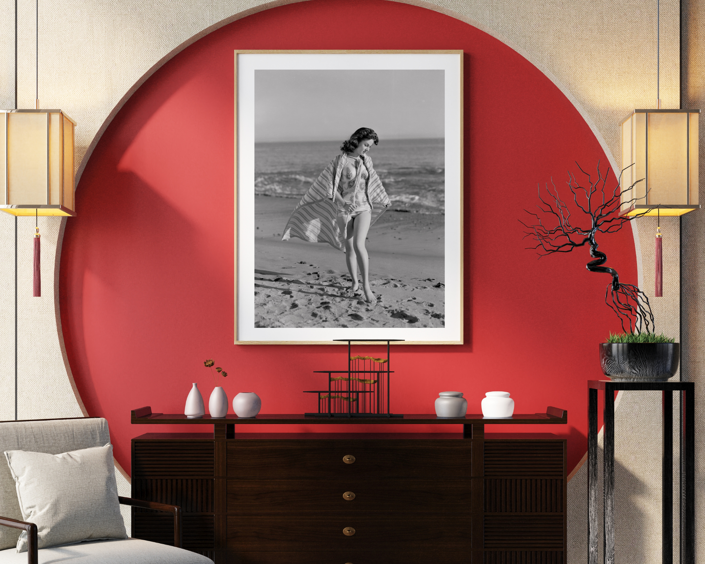 Susan Hayward Walking on the Beach