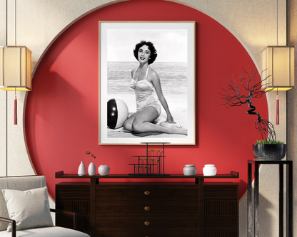 Elizabeth Taylor with Beach Ball