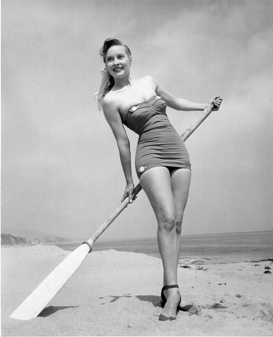 Barbara Stanwyk in Pinup Holding Oar