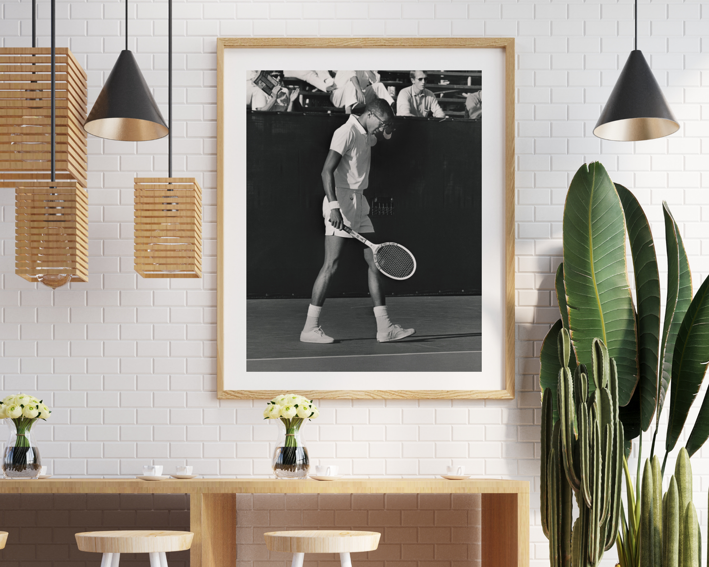 Arthur Ashe in Aktion