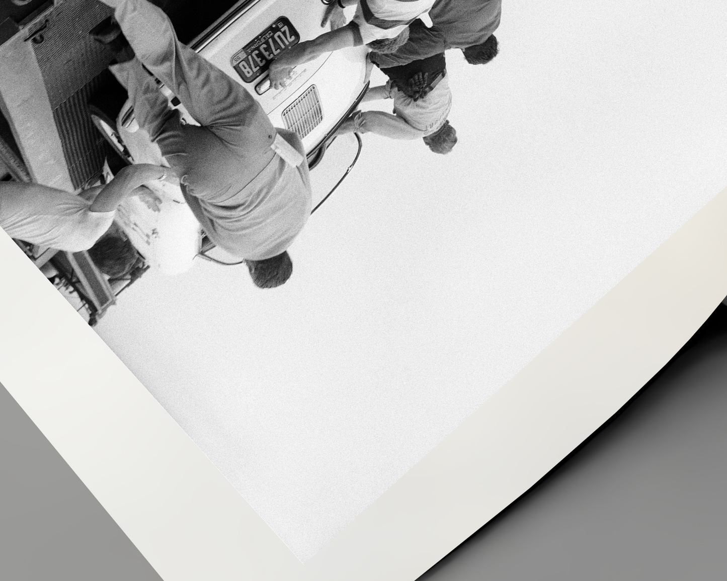 James Dean Pushing Porsche at Car Rally