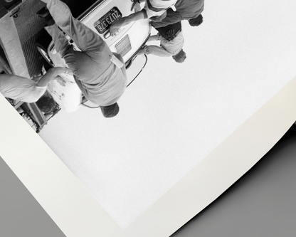 James Dean Pushing Porsche at Car Rally