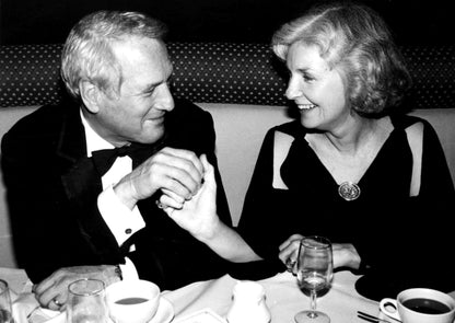 Paul Newman and Joanne Woodward at Dinner Table