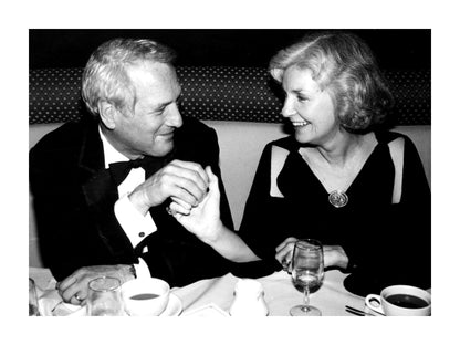 Paul Newman and Joanne Woodward at Dinner Table