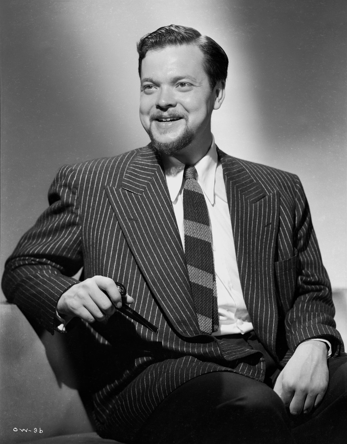 Orson Welles Smilling in the Studio