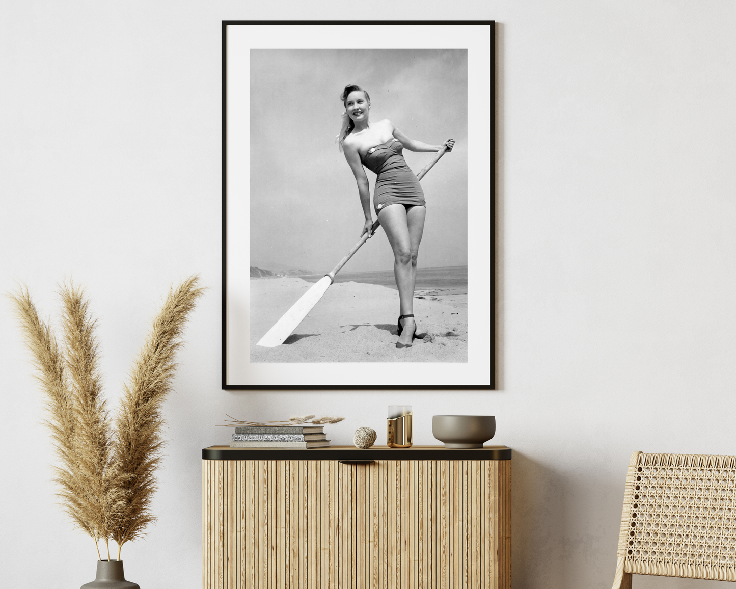 Barbara Stanwyk in Pinup Holding Oar