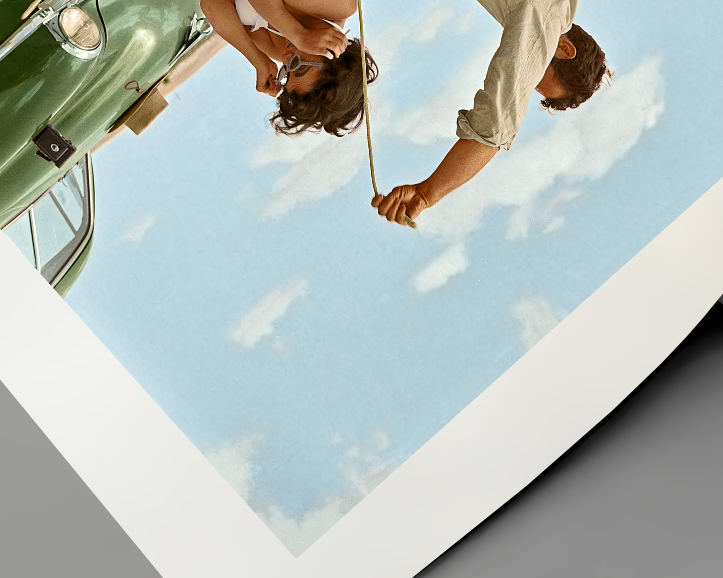 Rock Hudson Lassoing Elizabeth Taylor Behind the Scenes of "Giant"