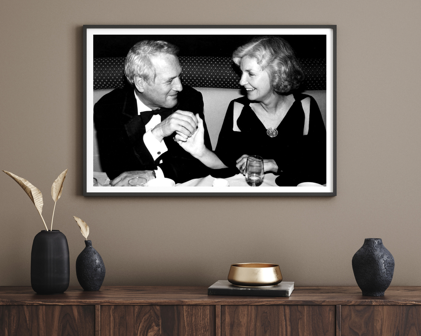 Paul Newman and Joanne Woodward at Dinner Table
