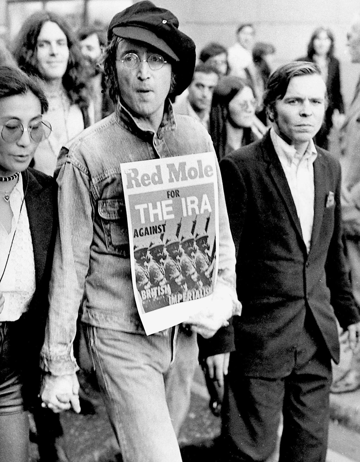 John Lennon and Yoko Ono in London, "OZ" Demo