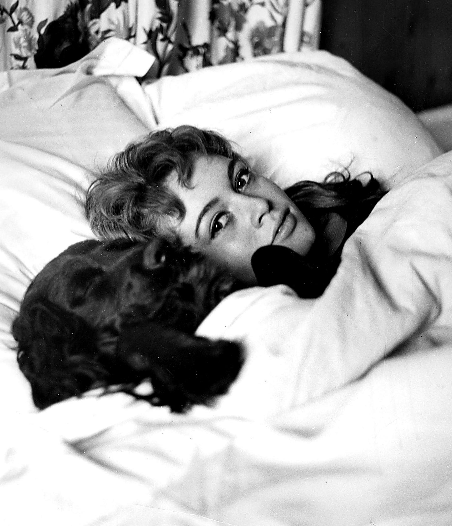 Brigitte Bardot in Bed with Dog