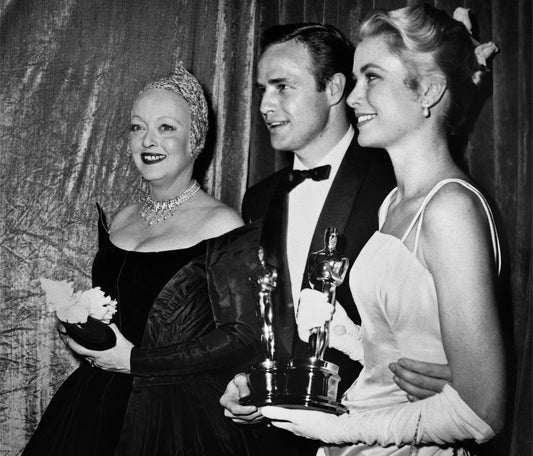 Bette Davis, Marlon Brando, and Grace Kelly at the Oscars