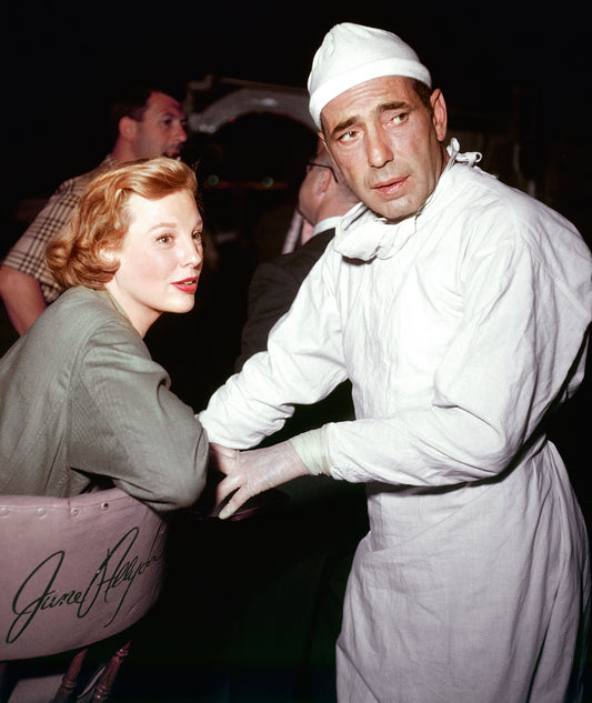 Humphrey Bogart and June Allyson on Set