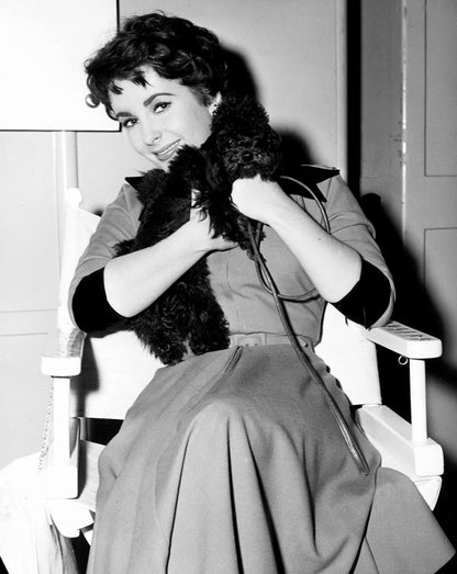 Elizabeth Taylor Holding Poodle for Rhapsody