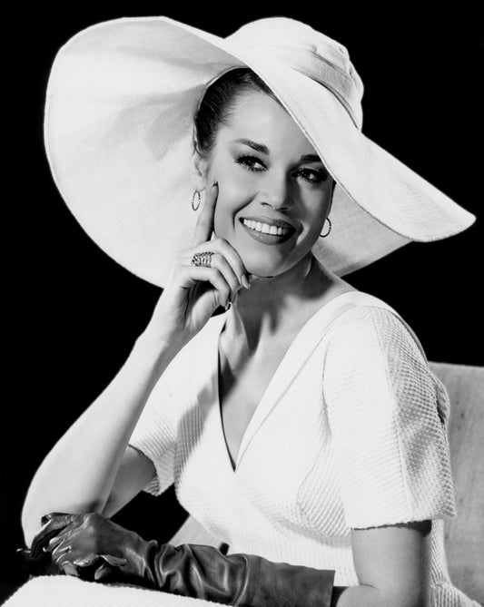 Jane Fonda Smiling in Hat