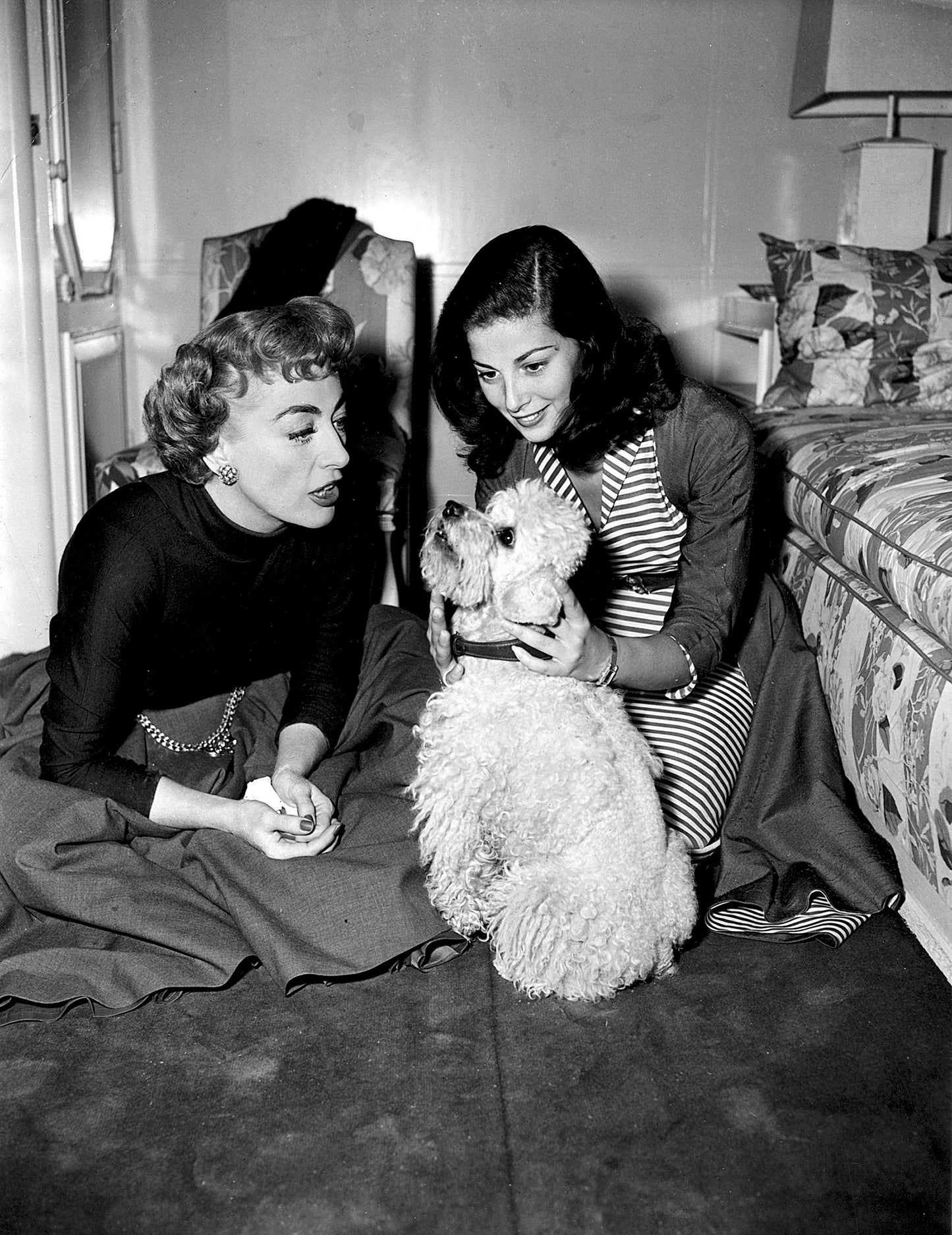 Joan Crawford and Pier Angeli with Dog