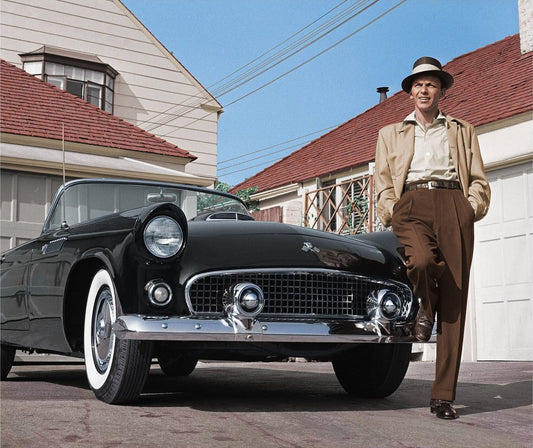 Frank Sinatra steht mit Thunderbird