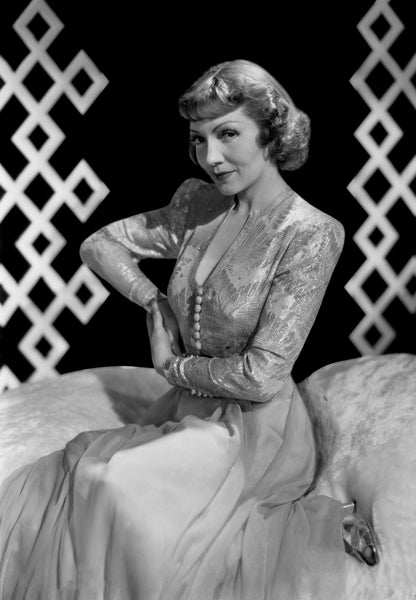 Claudette Colbert Posed in Gown