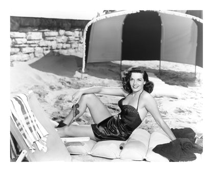 Jane Russell Reclining on the Beach