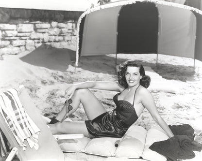 Jane Russell Reclining on the Beach