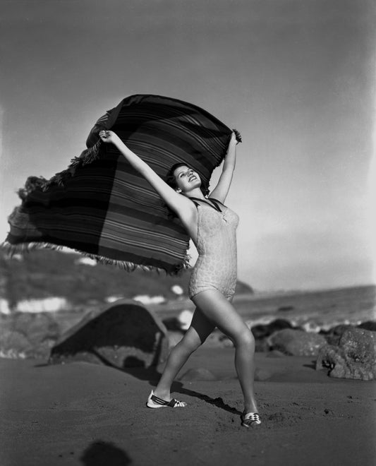 Rita Hayworth on the Beach