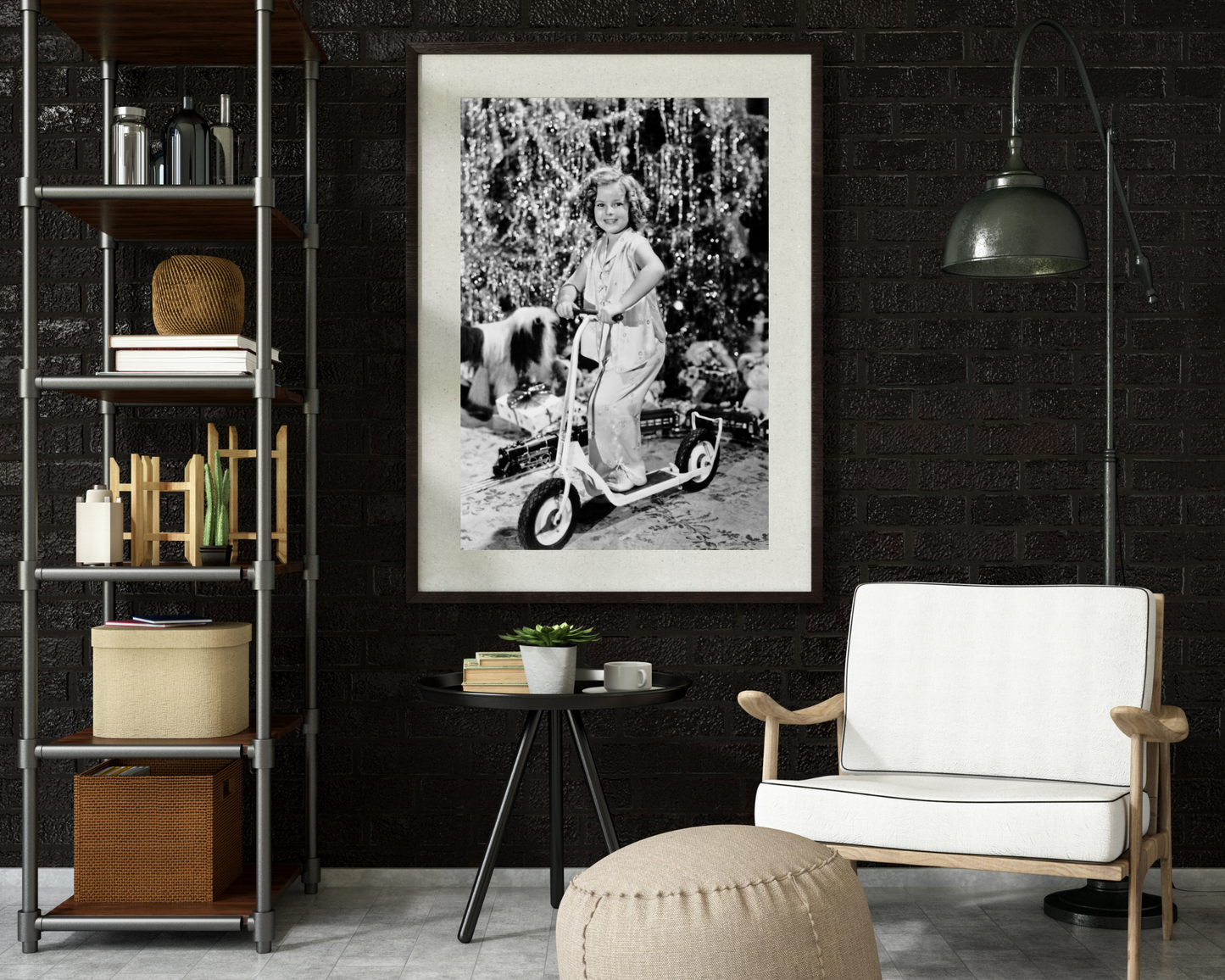 Shirley Temple Smiling on Christmas Morning