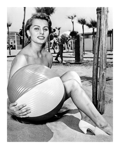 Sophia Loren with Beach Ball