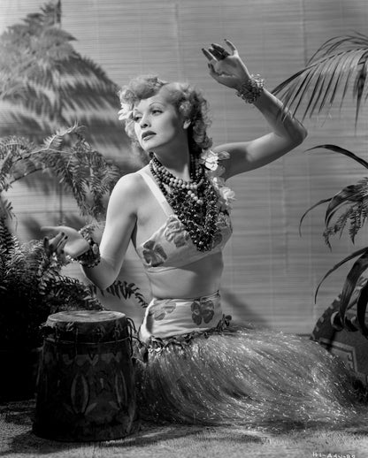 Lucille Ball Posed in Hawaiian Scene