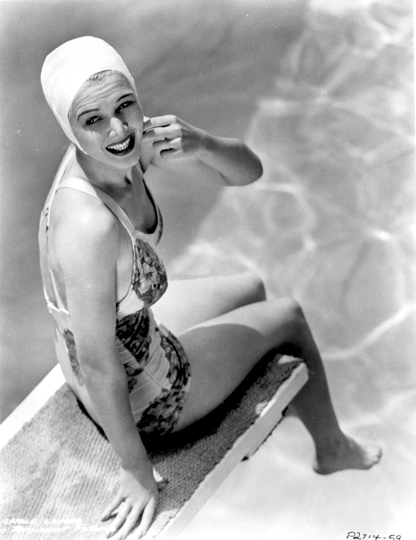 Carole Landis Posed on Diving Board