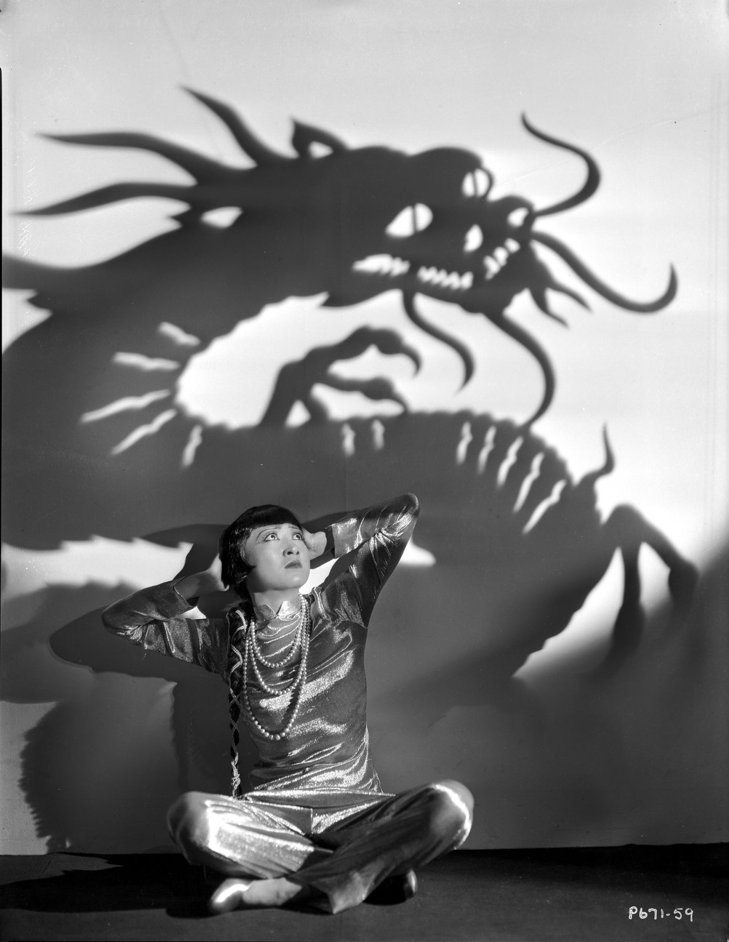 Anna Wong Sitting with Dragon Shadow