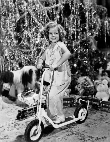 Shirley Temple Smiling on Christmas Morning