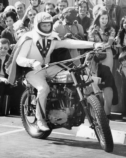 Evel Knievel auf dem Motorrad