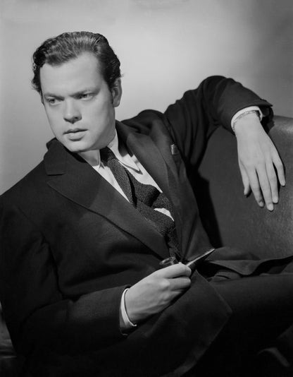 Orson Welles Leaning in the Studio