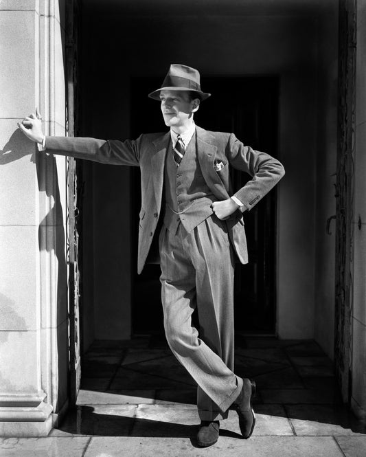 Fred Astaire Leaning Outdoors